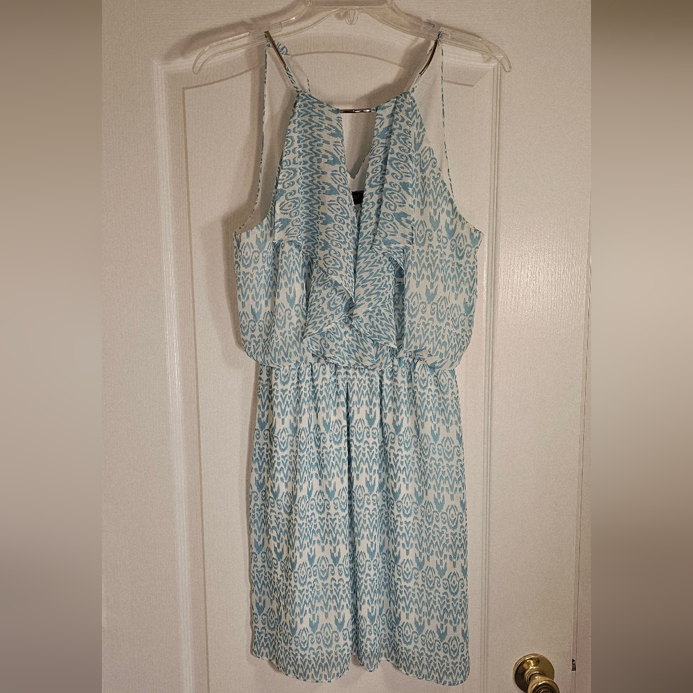 B. Smart Blue Patterned Mini Dress
